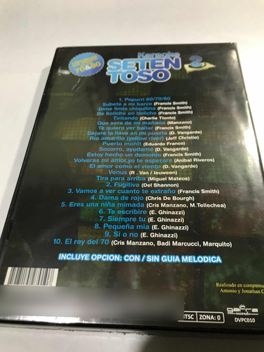 Karaoke Setentoso Canciones Del 70 Y 80 Dvd Nuevo Original