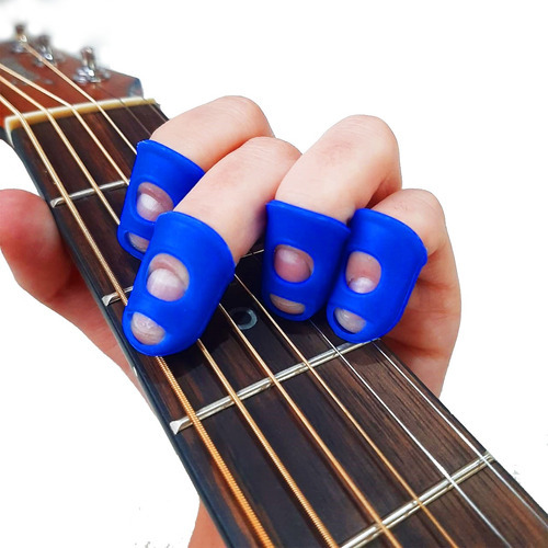 Protector de dedos para tocar guitarra, guitarra y ukelele, color azul marino, talla G