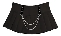 Comprar Falda Tableada Tiro Bajo Con Cadenas Punk Grunge Kawaii Y2k 