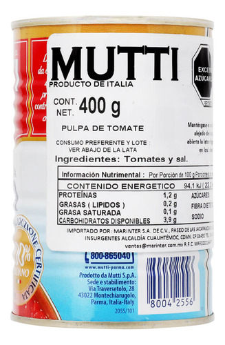 Pulpa De Tomate Mutti 400 G