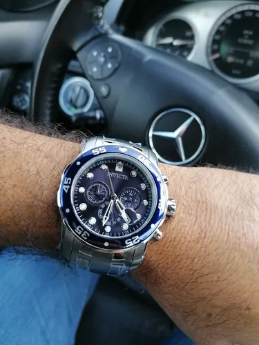 Reloj Hombre Invicta 0070 Plateado Acero Inoxidable Azul 48m