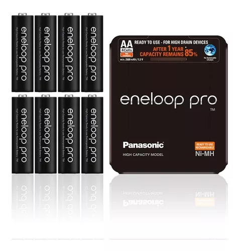 Pila recargable AA Panasonic Eneloop Pro BK-3HCCA Cilíndrica - pack de 8  unidades