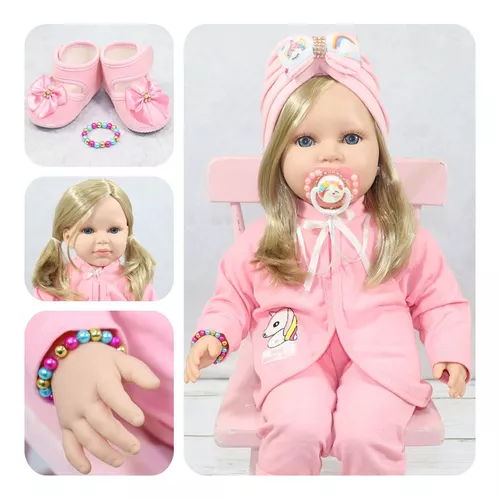 BONECA BEBÊ REBORN LOIRA, 12x s/ juros e frete grátis! - BEBÊ REBORN  BONECAS REALISTAS