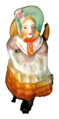 Dama Antigua Personaje De Porcelana Sellado En La Base