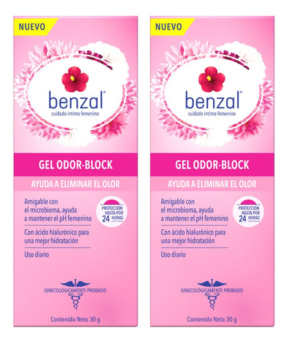 Benzal Gel Odorblock Uso Diario Con Ácido Hialurónico 2pack