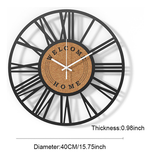 Reloj De Pared De Metal Moderno, Sencillo Y Elegante, 40 Cm