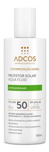 Protetor Solar Aqua Fluid Incolor Fps50 100ml Adcos