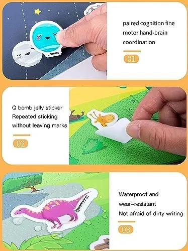 Paquete De 3 Pegatinas De Gelatina Para Niños, Pegatinas Reu