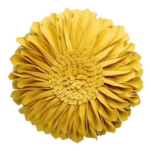 Cojin Jwh Decorativo  Con Diseño De Girasol 3d  Hecho A Ma