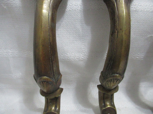 Antiguo Lote 5 Herrajes Bronce Apliques Decoración Muebles (Usado)