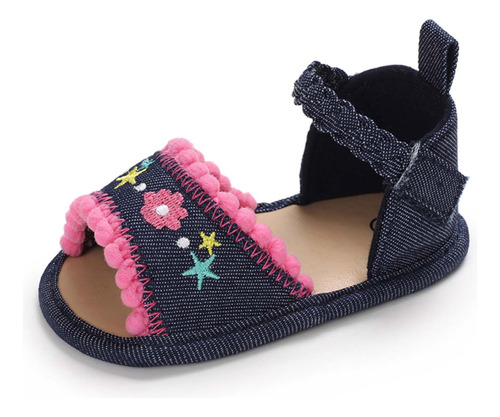 Sandalias 3d Para Niñas, Bordadas, Con Flores, Planos, De Ve