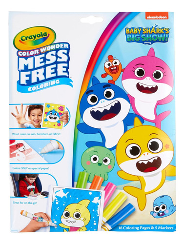 Crayola Baby Shark 18pg Color Wonder1 Count (pack Of 1) Nvd1