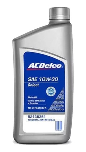 Litro De Aceite Acdelco 10w30 Mineral Chevrolet