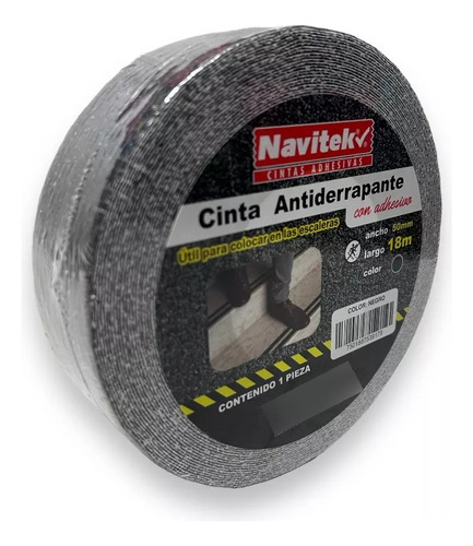 Cinta Adhesiva Antiderrapante Navitek 18m X 25mm Negra