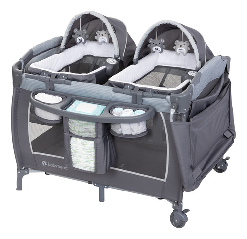 Baby Trend Lil Snooze Deluxe Iii Para Gemelos, Gris Acogedo.