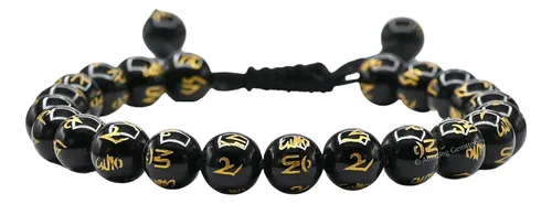 comprar Pulsera De Ágata Negra Om Mani Mujeres, Regalos Hombre...