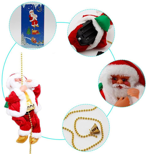 Imagem 5 de 6 de Papai Noel Subir Escada Natal Elétrica Brinquedo
