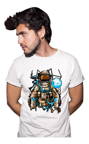 Camisetas De Astronautas Vintage Sublimadas Para Hombre Clee