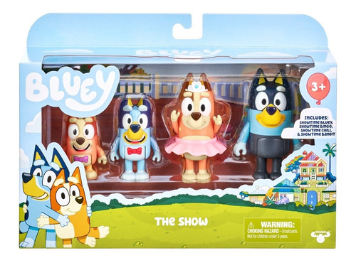 Bluey Set 4 Figuras Bluey Y Familia Show Time 2022