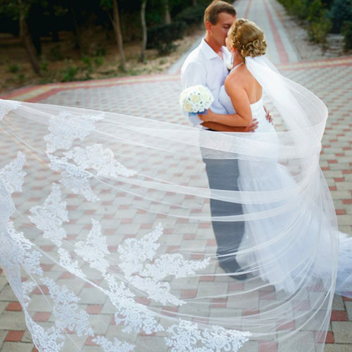 . Velo De Novia Ultralargo De Una Capa Para Mujer