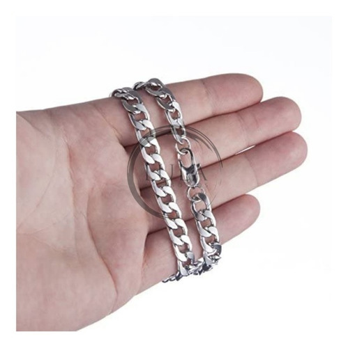 Imagen 3 de 7 de Cadena Collar Hombre Acero Quirurgico Eslabon Cubano Gruesa