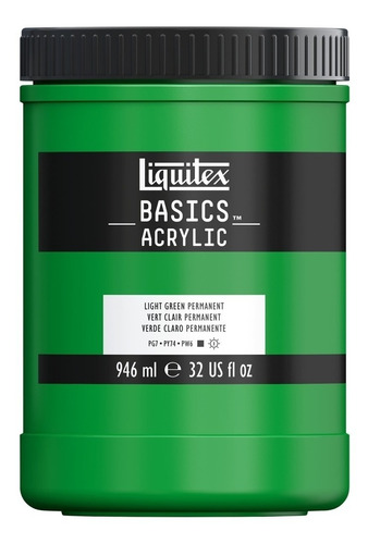 Tinta Acrílica Liquitex Basics Light Green Permanent  946ml