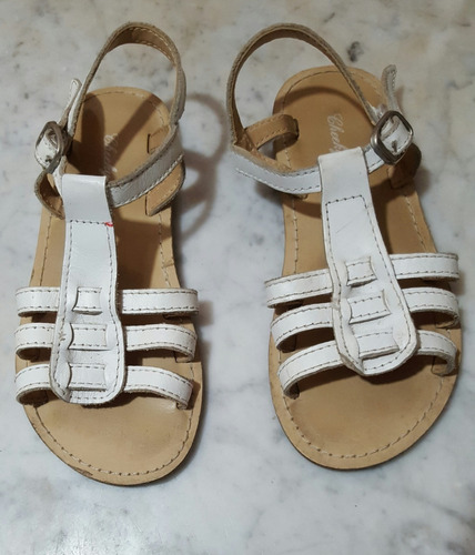 Sandalias Cheeky Blanca De Cuero, Talle 31