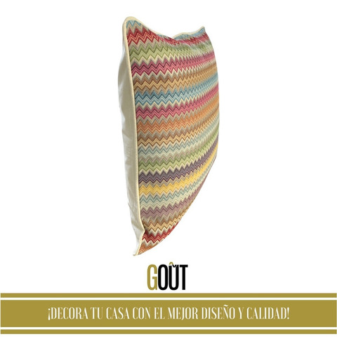 Funda De Cojín Premium 50 X 50 Cm Estilo Gobelino Zig Zag