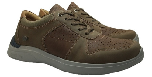 Zapatilla Hombre Cavatini 5056 De Cuero Con Cordón