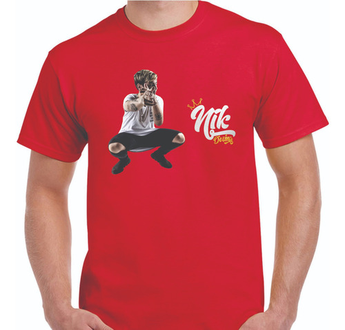 Remera Negra Hombre Estampad Vinilo Duki