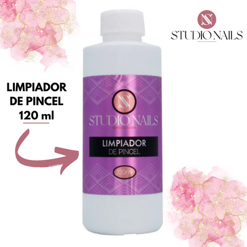 Pincel Para Uñas Nº 8 Studio Nails Limpia Pincel + Pincel + Godete Color Paquete Pack X 3 Unidades