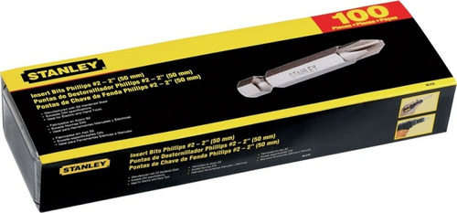 Puntas Atornillador Phillips Ph2 50mm Stanley Estuche 100u