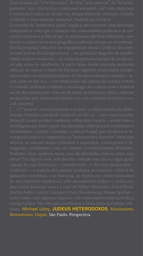 Judeus heterodoxos: messianismo, romantismo, utopia, de Löwy, Michael. Série Estudos Editora Perspectiva Ltda., capa mole em português, 2012