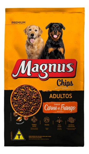 Ração Para Cães Adulto Carne E Frango Chips 20kg Magnus