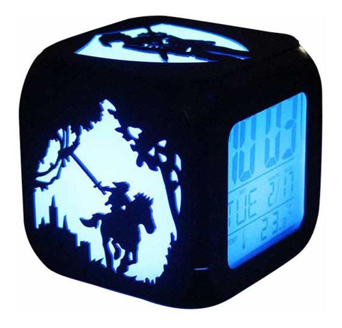 Reloj Despertador Cuadrado Led Silueta Leyenda Zelda Digital