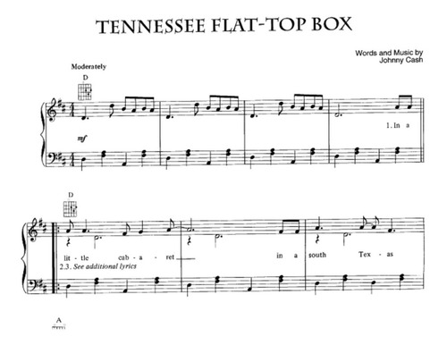 Johnny Cash 5of The Best * Partitura Piano Acordes Guitarra