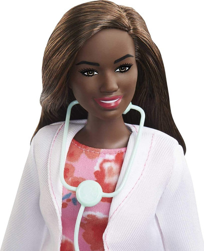 Muñeca Barbie Doctor Afro Morena Curva Médico Estetoscopio