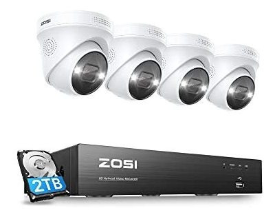 Zosi 4k Spotlight Poe Security Camera System Con 2tb Lb3zx