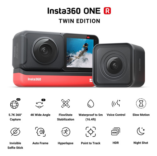 Insta360 One R Twin Edition Dual Lentes Anti-shake Sports