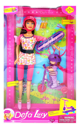 Muñeca Con Skate Y Niña Con Monopatín - 12747 