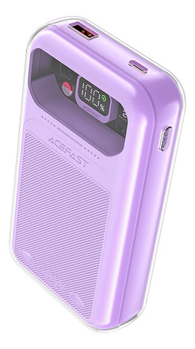 Cargador Power Bank 20000 Mah Carga Rápida Pd 30w Crystal M2 Color Violeta