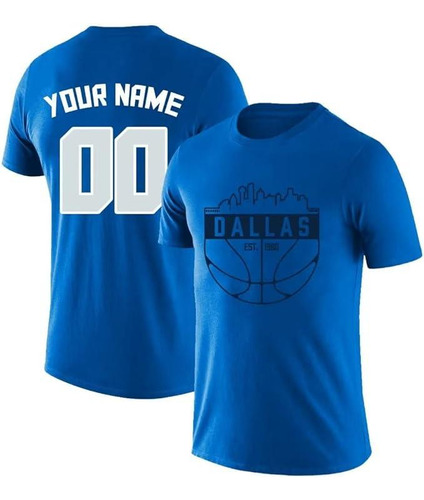 Camiseta Dallas Basket, Playera Mavericks Azul