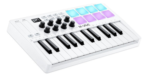 M-wave Controlador De Teclado Midi Usb De 25 Teclas Con 8 Al