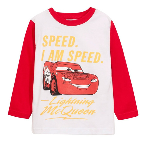 Remera Niños Manga Larga Disney Cars Mc Queen Lic Original