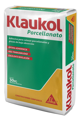 Pegameto Para Porcelanato Klaukol 30 Kg Adhesivo Impermeable