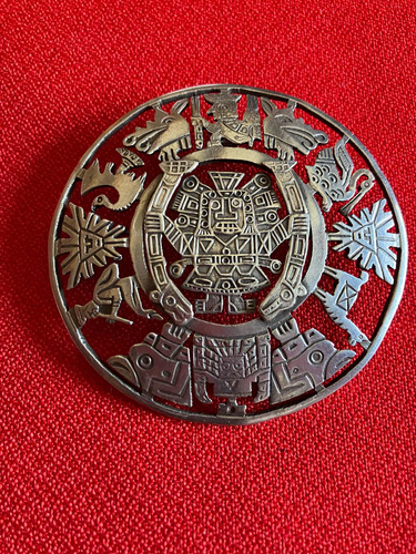 Antiguo Medallón Y Prendedor Labrado De Plata 925