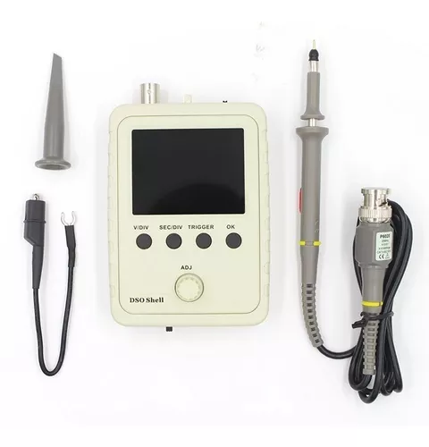 Pantalla LCD 2.4" DSO150 Digital osciloscopios montado con clips de prueba del caso 
