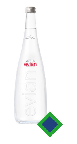 Evian Agua 750 Ml Vidrio Franica 1 Pieza