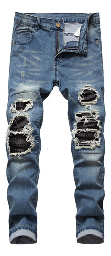 Jeans Chupines Con Efecto Roto Desgastado For Hombre Jea [u]