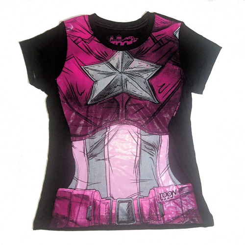 Playera Capitán América Niñas Marvel Comics